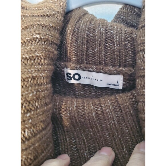 SO Brown Cowl Neck Sweater Size L - Picture 4 of 5